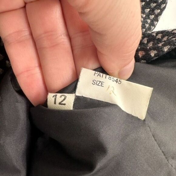 Vintage Precis Women's Houndstooth Double Breasted Blazer Jacket Black White 12 - Picture 6 of 13
